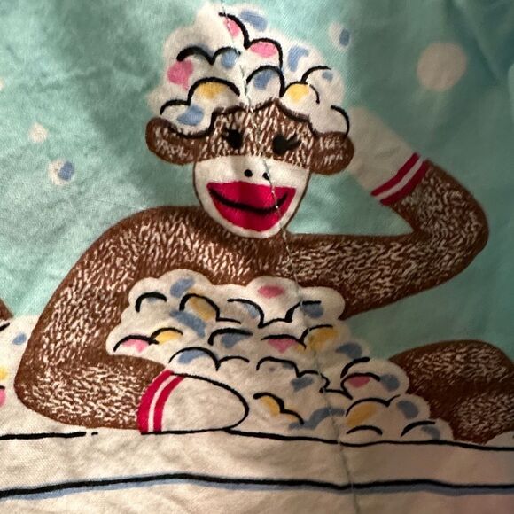 Nick & Nora Teal Monkey printed Sleepwear Top - Picture 6 of 8